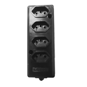 TOMADA EM BARRA PRETA 4 SAIDAS 10A NATICON