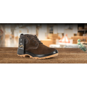 BOTINA NOBUCK CAFE BICO PVC N-42 CRIVAL